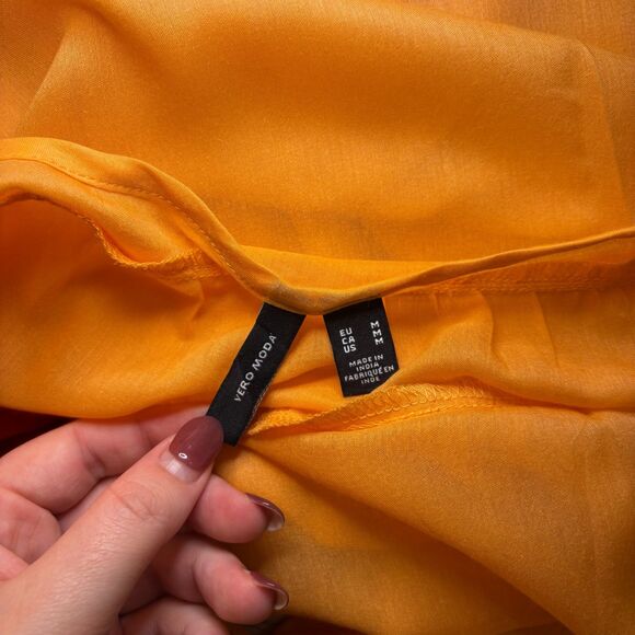 Vero Moda Eva Beach Halter Maxi Dress Swim Coverup Mock Orange Size Medium - Picture 5 of 8